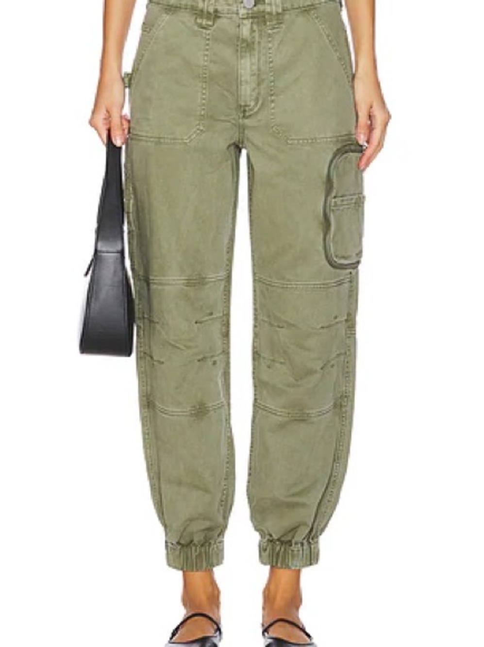 All Saints Florence olive green khaki cargo jogger pant